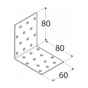 Coltar perforat, Domax, 80x80x60x2,0 mm - Img 2