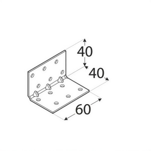Coltar perforat ranforsat, Domax, 40x40x60x1,5 mm - Img 2
