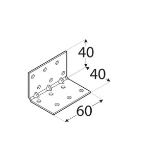 Coltar perforat ranforsat, Domax, 40x40x60x1,5 mm - Img 2