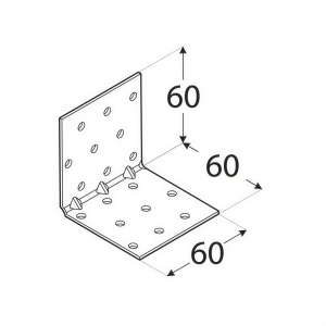 Coltar perforat ranforsat, Domax, 60x60x60x1,5 mm - Img 2