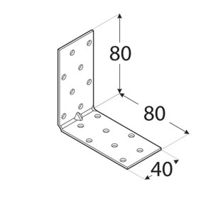 Coltar perforat ranforsat, Domax, 80x80x40x1,5 mm - Img 2