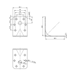 Coltar ranforsat, Domax, 60x60x45x2,0 mm - Img 4