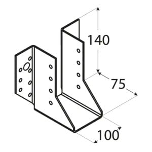 Papuc grinda, Domax, 100x140x75x2,0 mm - Img 2