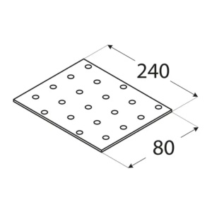 Placă perforată, Domax PP10, 240x80x2 mm - Img 2