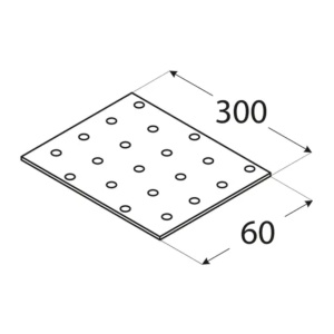 Placă perforată, Domax PP30, 60x300x2 mm - Img 2