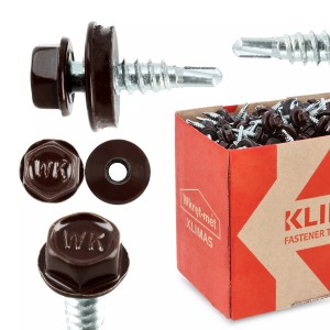 Surub autoforant tabla 4,8x19mm, cap hex SW-8, saiba EPDM, Klimas WSBP, culori RAL, 250 buc - Img 3