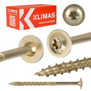 Surub constructii lemn 6x220mm, cap flansat TX30, Klimas WKCP, zincat, 100 buc - Img 4