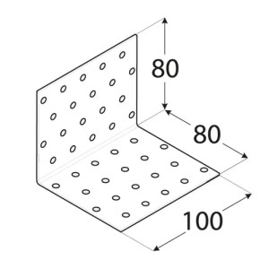 Coltar perforat, Domax, 80x80x100x2,0 mm - Img 2