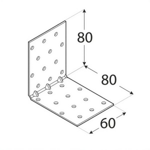 Coltar perforat ranforsat, Domax, 80x80x60x1,5 mm - Img 2