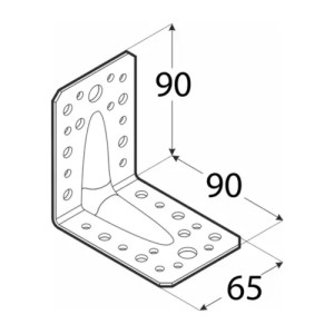 Coltar ranforsat, Domax, 90x90x65x2,5 mm - Img 2