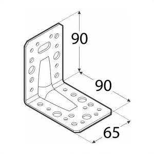 Coltar ranforsat, Domax KP 11, 90x90x65x2,5 mm - Img 2