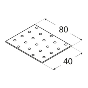Placă perforată, Domax PP1, 80x40x2 mm - Img 2