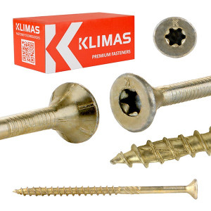 Surub constructii lemn 8x160mm, cap inecat TX40, Klimas WKCS, zincat galben, 50 buc - Img 3