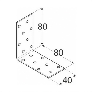 Coltar perforat, Domax, 80x80x40x2,0 mm - Img 2
