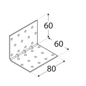 Coltar perforat ranforsat, Domax, 60x60x80x1,5 mm - Img 2