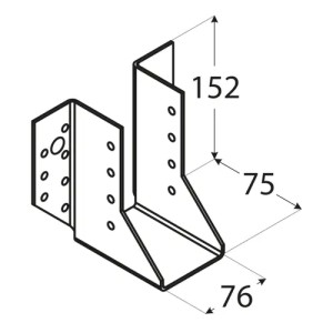 Papuc grinda, Domax, 76x152x75x2,0 mm - Img 2