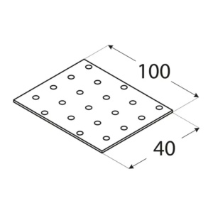 Placă perforată, Domax PP2, 100x40x2 mm - Img 2