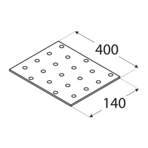 Placă perforată, Domax PP22, 400x140x2 mm - Img 2