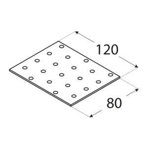 Placă perforată, Domax PP33, 80x120x2 mm - Img 2
