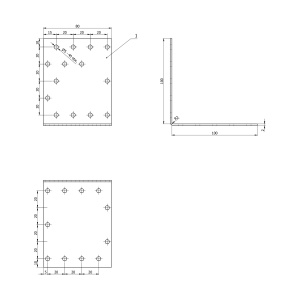 Coltar perforat, Domax, 100x100x80x2,0 mm - Img 4