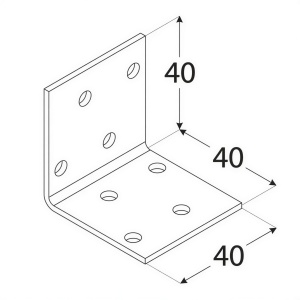 Coltar perforat, Domax, 40x40x40x2,0 mm - Img 2