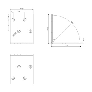 Coltar perforat, Domax, 50x50x40x2,0 mm - Img 4