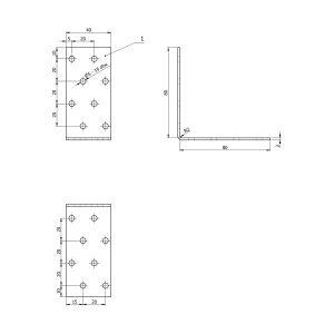 Coltar perforat, Domax, 80x80x40x2,0 mm - Img 4