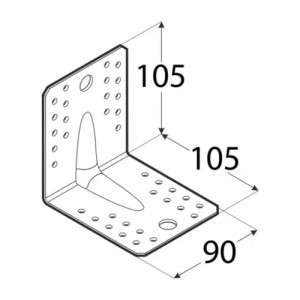 Coltar ranforsat, Domax, 105x105x90x2,5 mm - Img 2