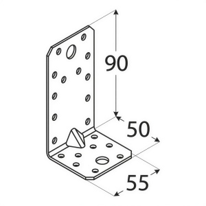 Coltar ranforsat, Domax, 90x50x55x2,0 mm - Img 2