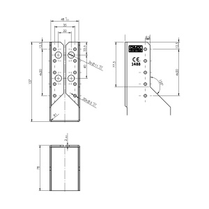 Papuc grinda, tip B, Domax, 48x136x75x2,0 mm - Img 3