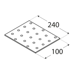 Placă perforată, Domax PP13, 240x100x2 mm - Img 2