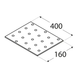 Placă perforată, Domax PP23, 400x160x2 mm - Img 2