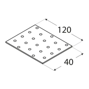 Placă perforată, Domax PP3, 120x40x2 mm - Img 2