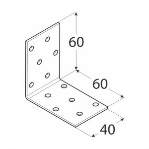 Coltar perforat, Domax, 60x60x40x2,0 mm - Img 2