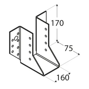 Papuc grinda, Domax, 160x170x75x2,0 mm - Img 2