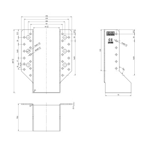 Papuc grinda, Domax, 76x182x75x2,0 mm - Img 4