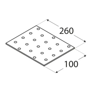 Placă perforată, Domax PP14, 260x100x2 mm - Img 2