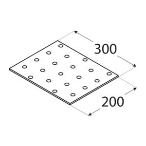 Placă perforată, Domax PP24, 300x200x2 mm - Img 2