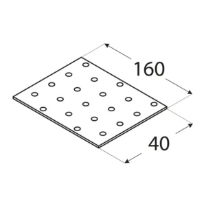 Placă perforată, Domax PP4, 160x40x2 mm - Img 2