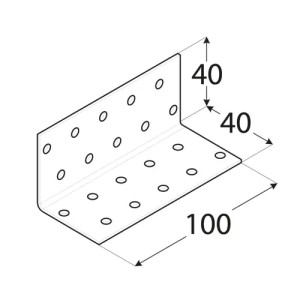 Coltar perforat, Domax, 40x40x100x2,0 mm - Img 2