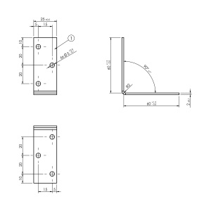 Coltar perforat, Domax, 60x60x25x2,0 mm - Img 3