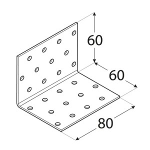 Coltar perforat, Domax, 60x60x80x2,0 mm - Img 2