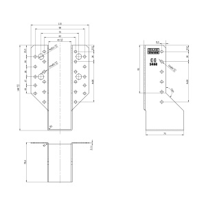 Papuc grinda, Domax, 45x167x75x2,0 mm - Img 3