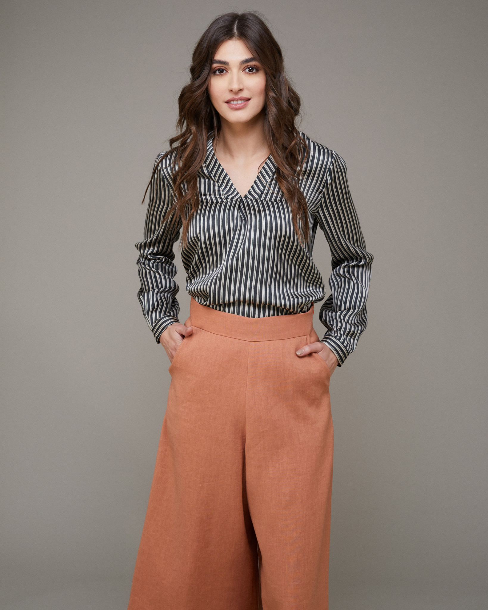 PANTALONI CROPPED LARGI DIN IN THE FANCY BOSS