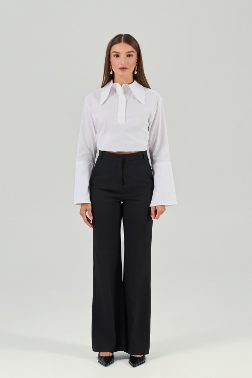 Pantaloni negri evazați TEMPO