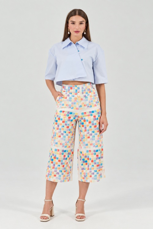 Pantaloni culotte cu talie inalta TOHA
