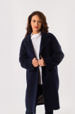 palton oversized din lana bleumarin pentru iarna