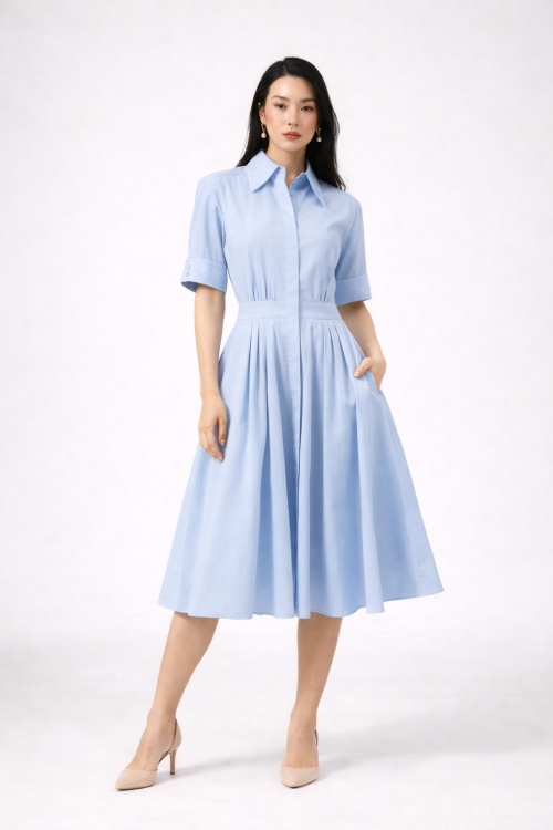 Rochie CARUSO din poplin de bumbac