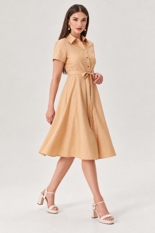 Rochie tip camasa din poplin RIANA