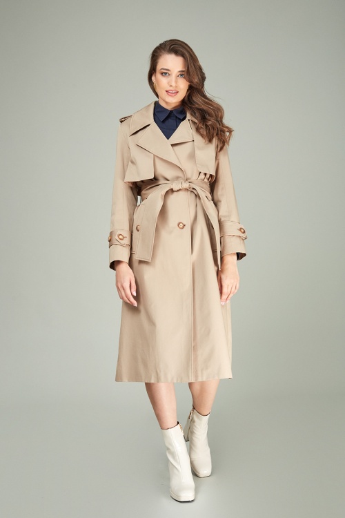 Trench din gabardin de bumbac